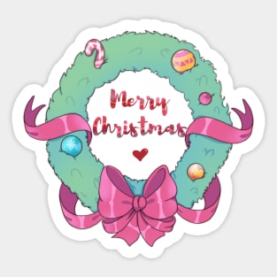 Merry Christmas wreath Sticker